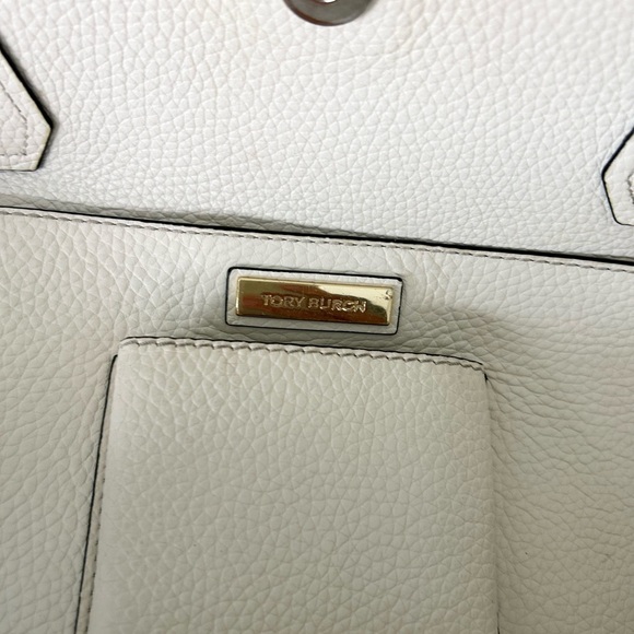 TORY BURCH Tote Leather Color Block Two-Tone Bag, Black & White - Picture 11 of 13